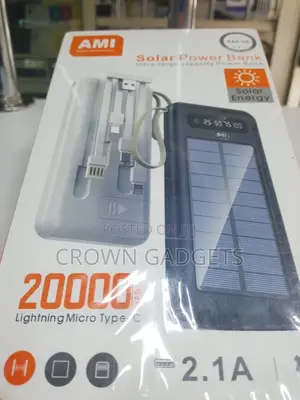 20000mah Solar Power Bank Am-26 Dual Usb 2.1a Fast Charging
