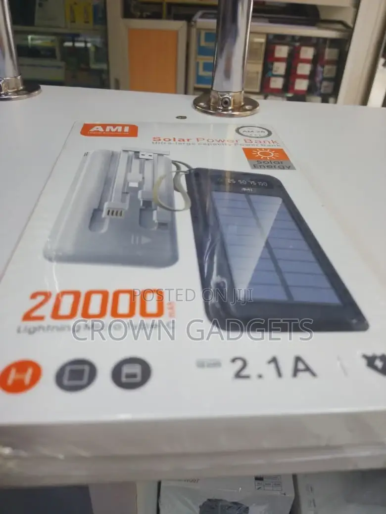 20000mah Solar Power Bank Am-26 Dual Usb 2.1a Fast Charging