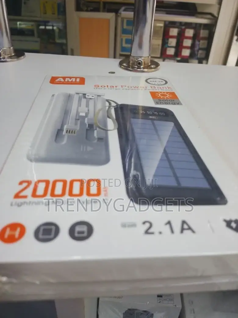 20000mah Solar Power Bank Am-26 Dual Usb 2.1a Fast Charging