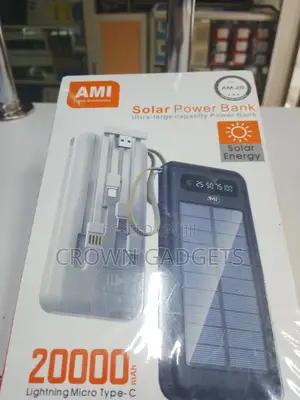 20000mah Solar Power Bank Am-26 Dual Usb 2.1a Fast Charging