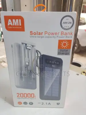 Ami Am-26 Solar Charger Power Bank 20000mah Type-C Input