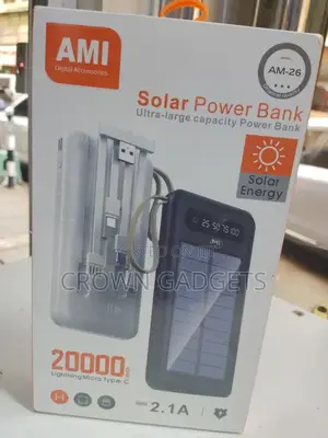 Ami Am-26 Solar Charger Power Bank 20000mah Type-C Input