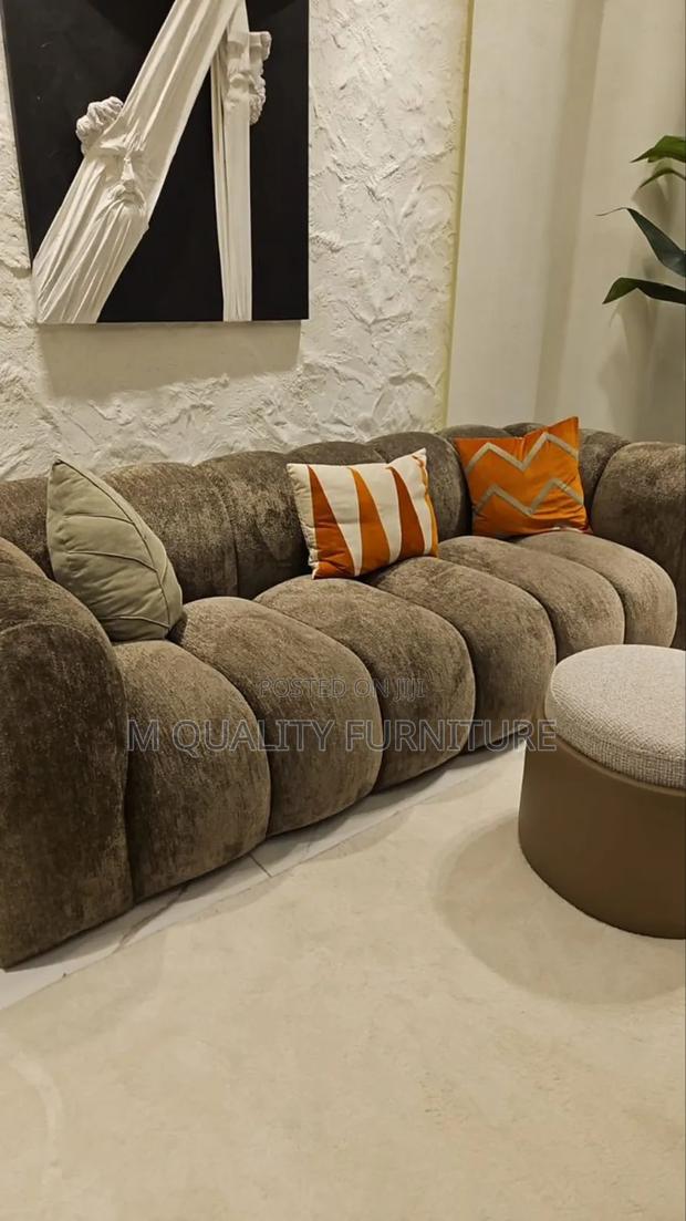 Brown 3-Seater Bubble Sofas