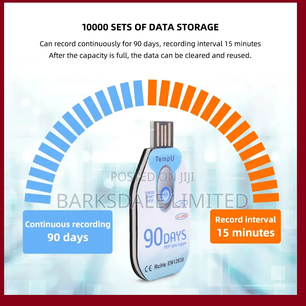 Datalogger 90 Days Data Logger Temperature Usb Disposable