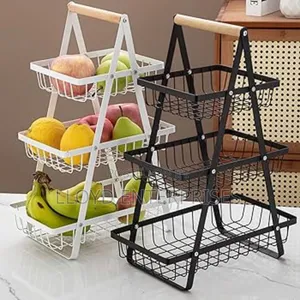 3 Layer White and Black Fruit Rack