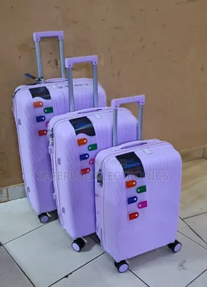 3-Pc Suitcases | 59cm Cabin Bag + 75cm Check-in | 360° Wheels"