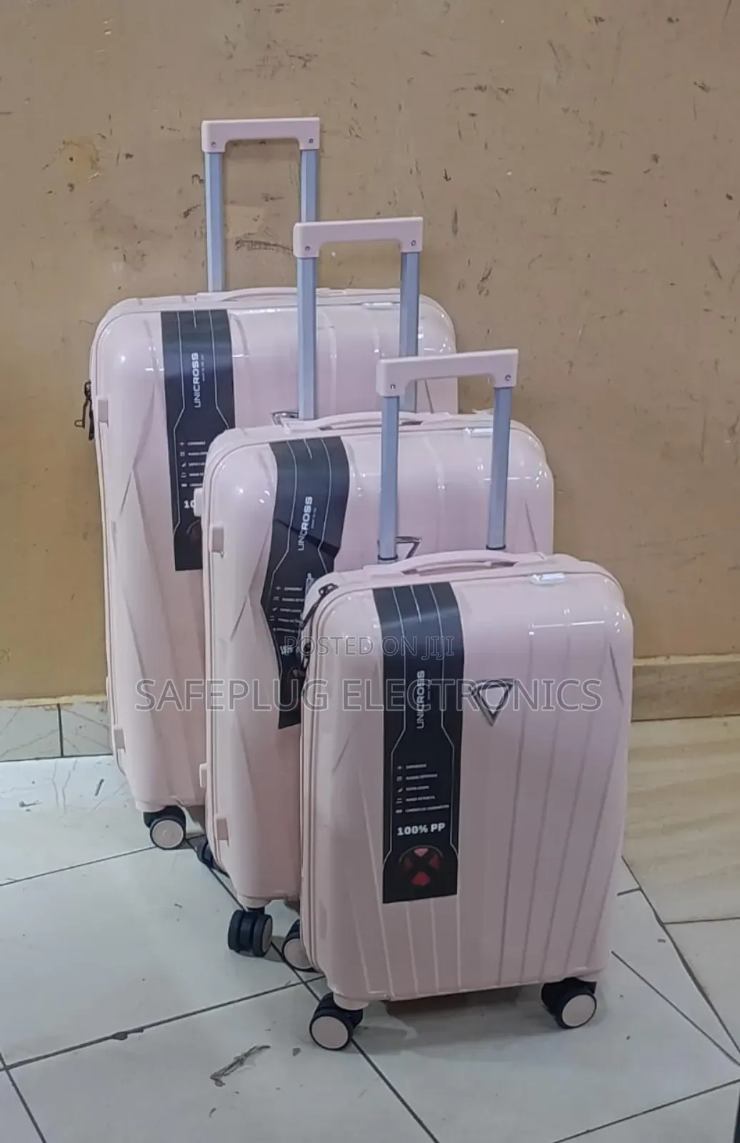 3-Pc Suitcases | 59cm Cabin Bag + 75cm Check-in | 360° Wheels"