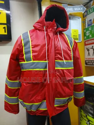 Green Reflectors and Red Body Waterproof Jacket for Riding