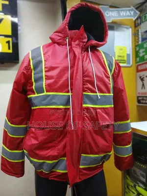 Green Reflectors and Red Body Waterproof Jacket for Riding