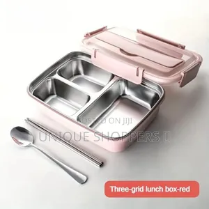 *3 Grid Stainless Steel Thermal Lunch Box
