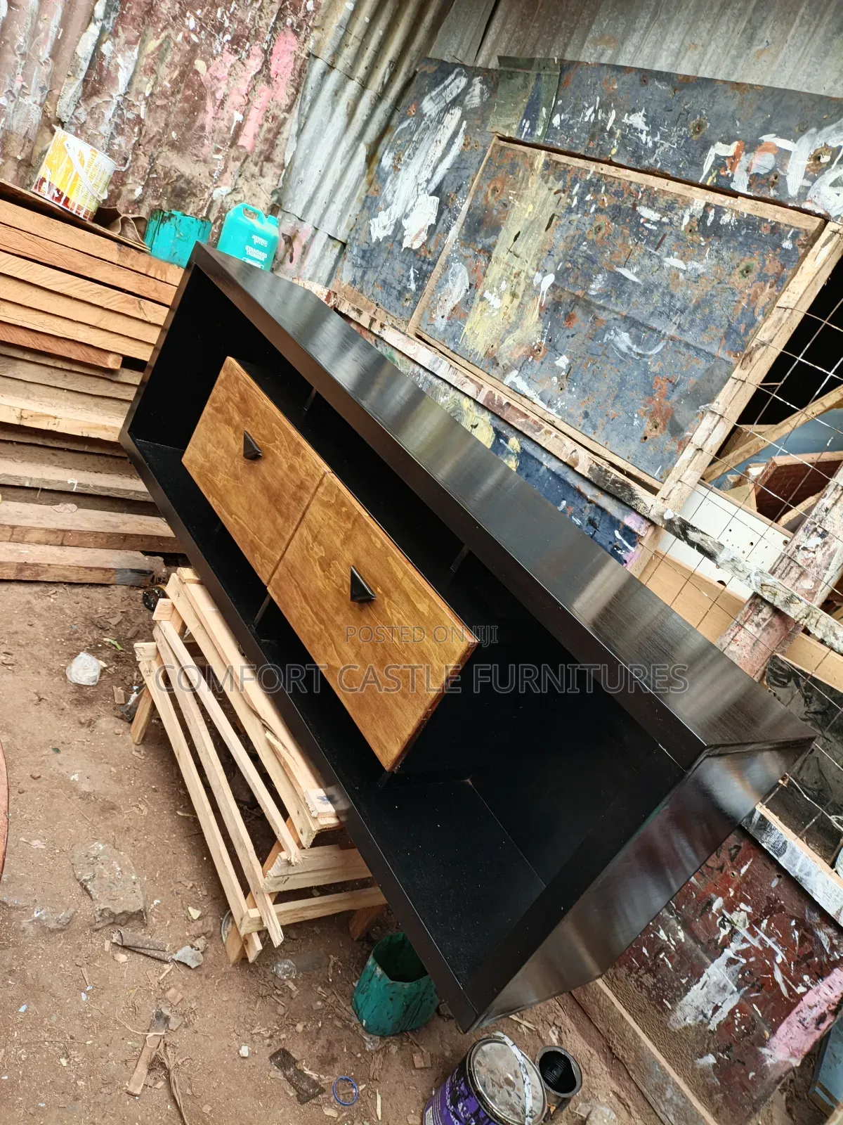 Black Customized Tv Stand