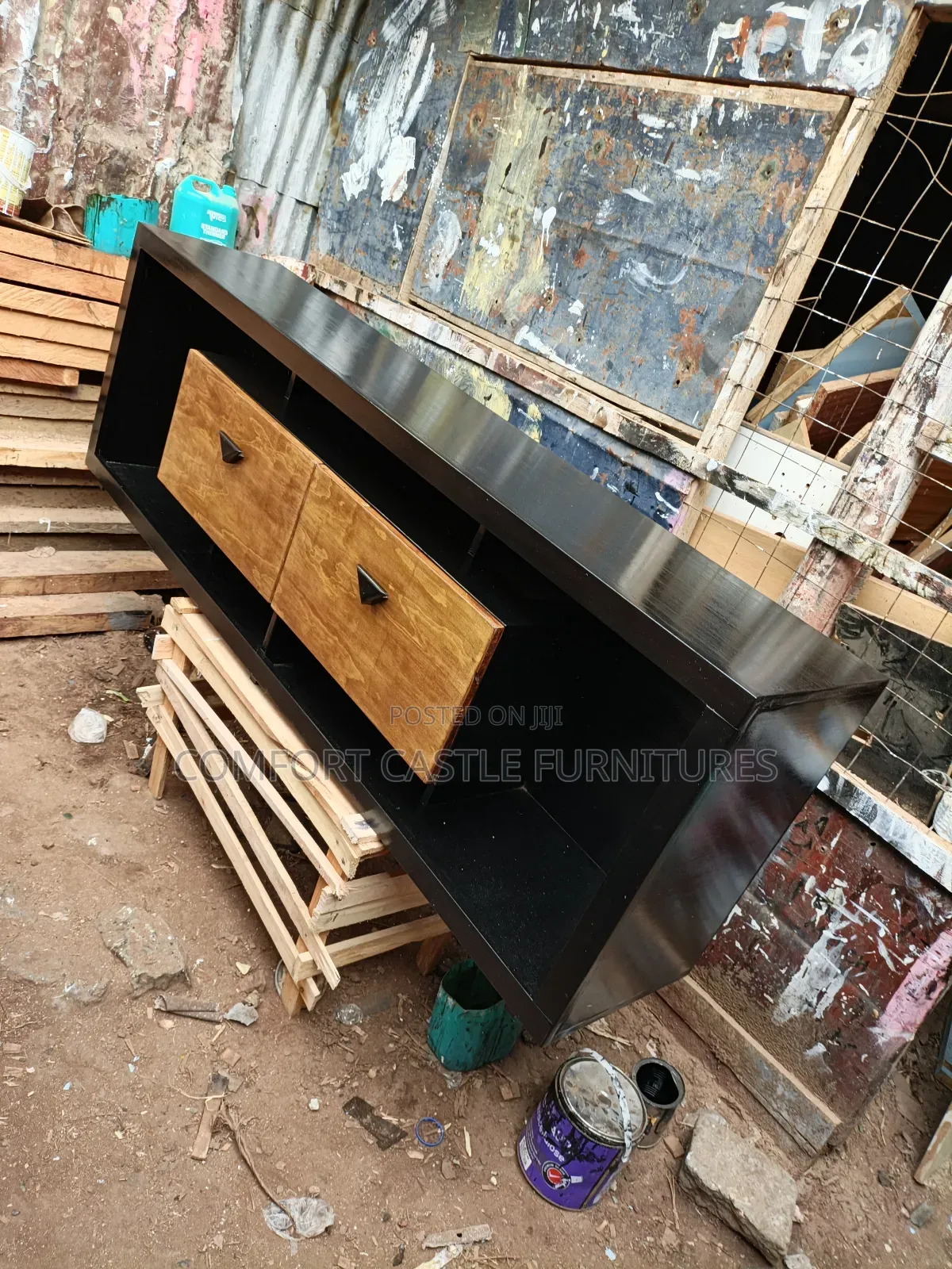 Black Customized Tv Stand