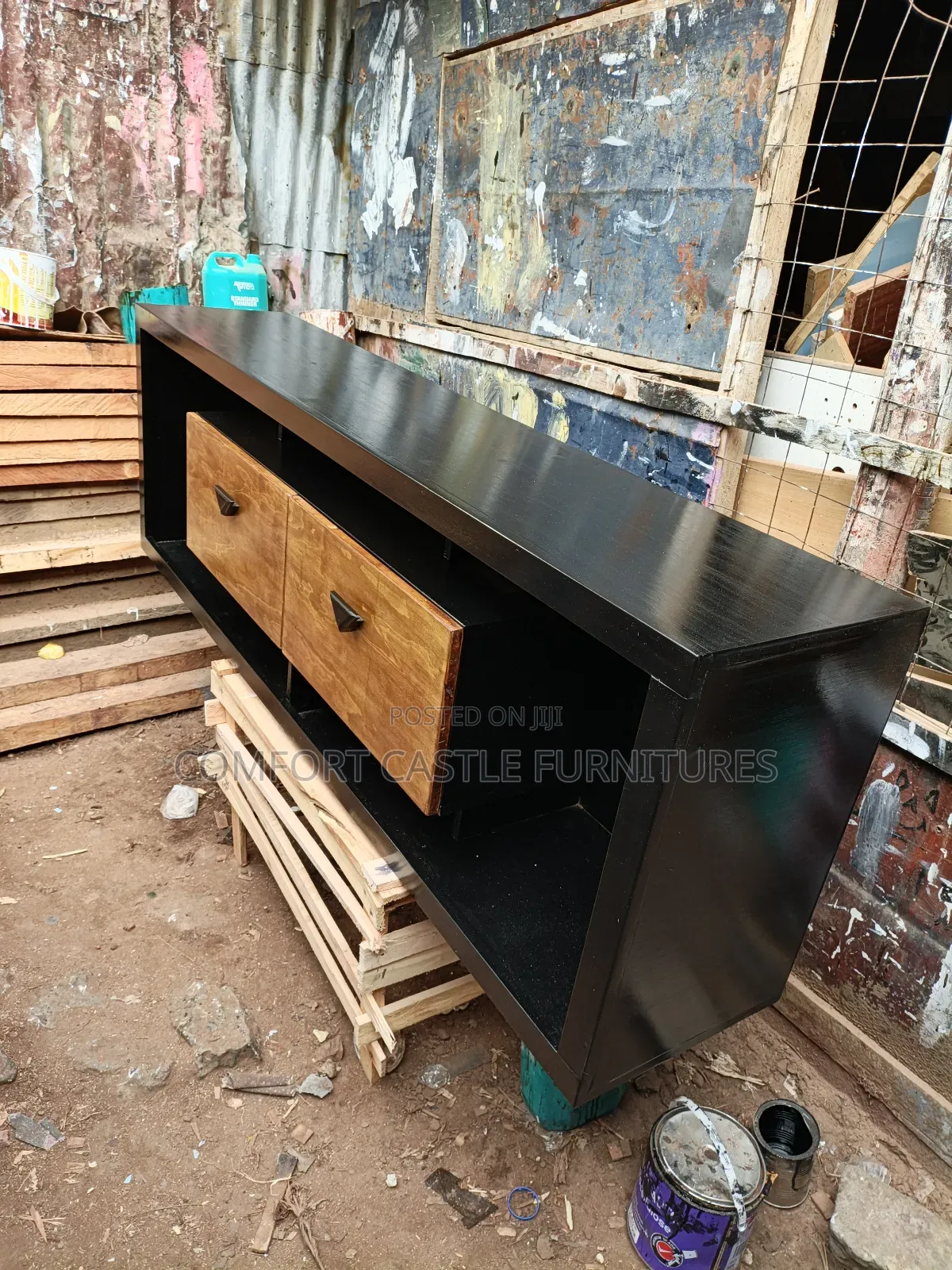Black Customized Tv Stand