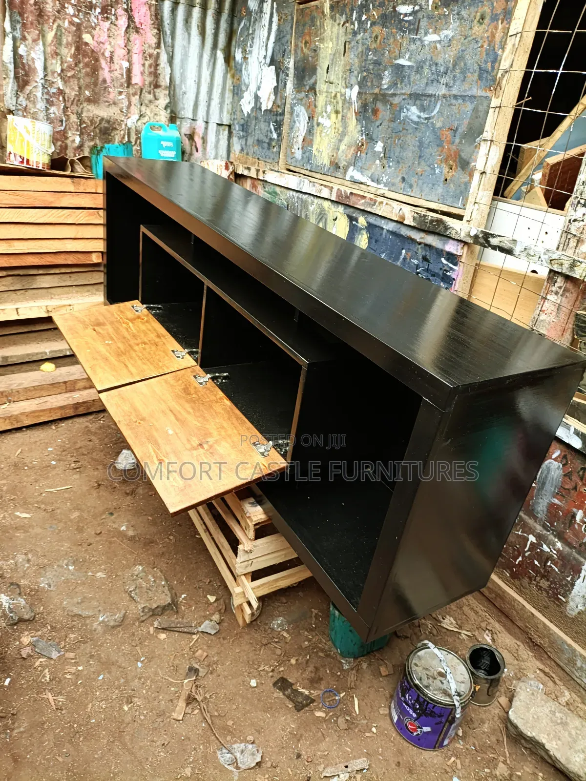 Black Customized Tv Stand