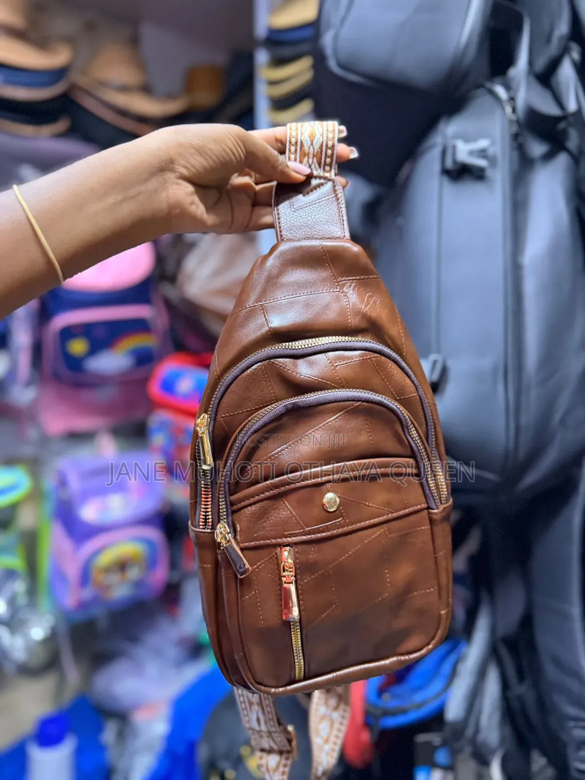 Unisex Leather Shoulder Crossbody Sling Chest Bags