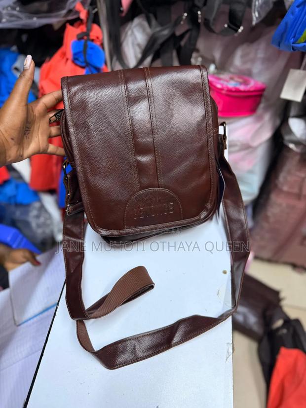 Classic Unisex Leather Shoulder Bag - main view