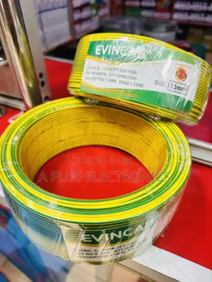 Strong Green Yellow Evincab Single Core Wire 1.5mm – Full 90m Roll