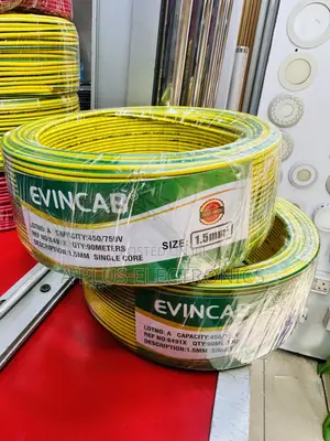 Professional Grade Green Yellow Evincab Single Core Wire 1.5mm