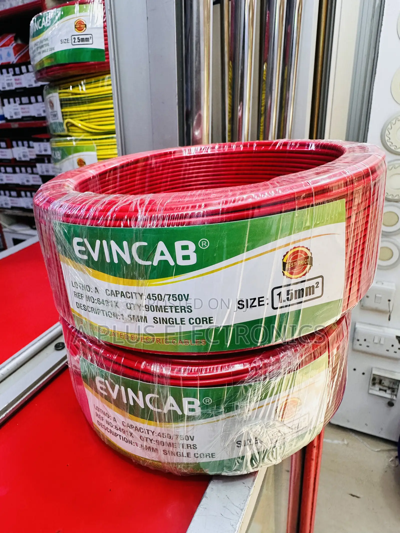 Affordable Red Evincab Single Core 1.5mm – 90m Wire