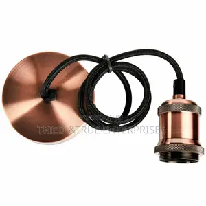 Vintage Pendant Light Fitting With Lamp Holder Black Flex Cable Jk8