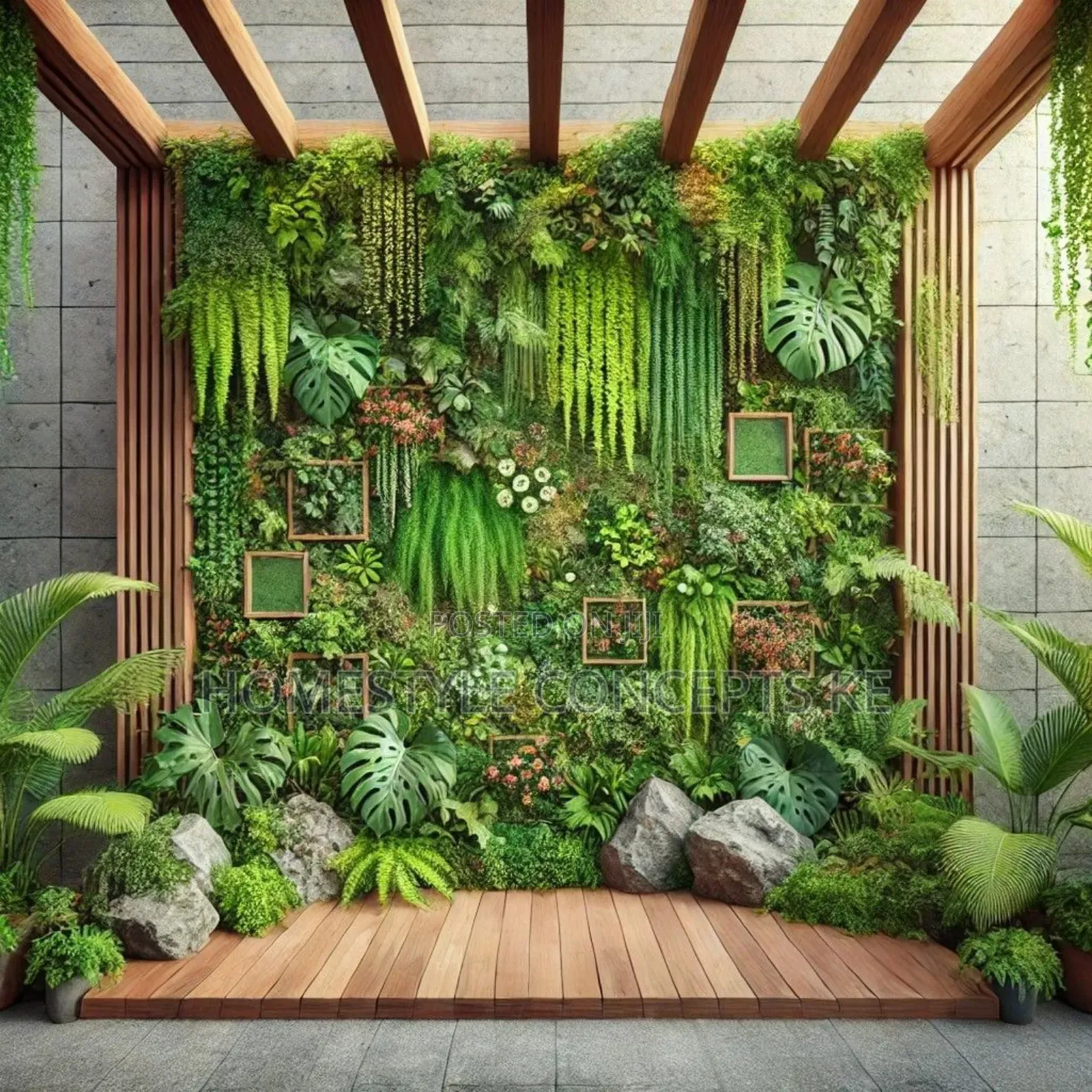 Vertical Garden Moss Wall Artificial Flowers Grass Backdrops Panels