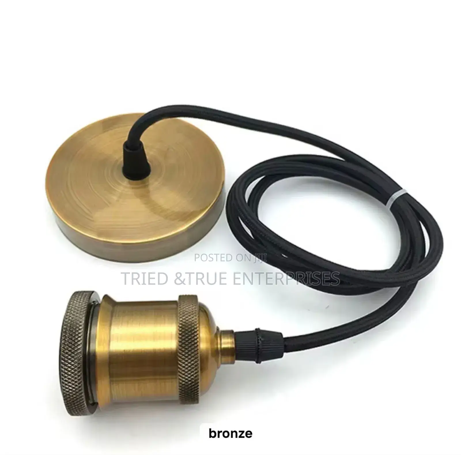 Vintage Pendant Light Fitting With a Bronze Finish Fe3w