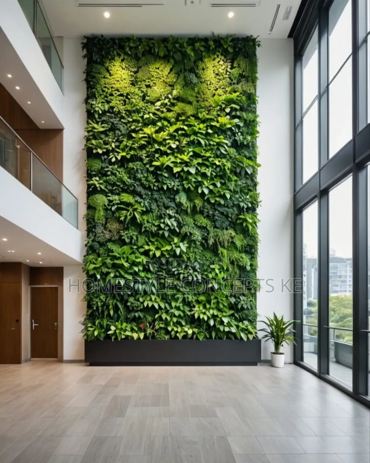 Green Vertical Wall Flower Grass Artificial Turfgrass