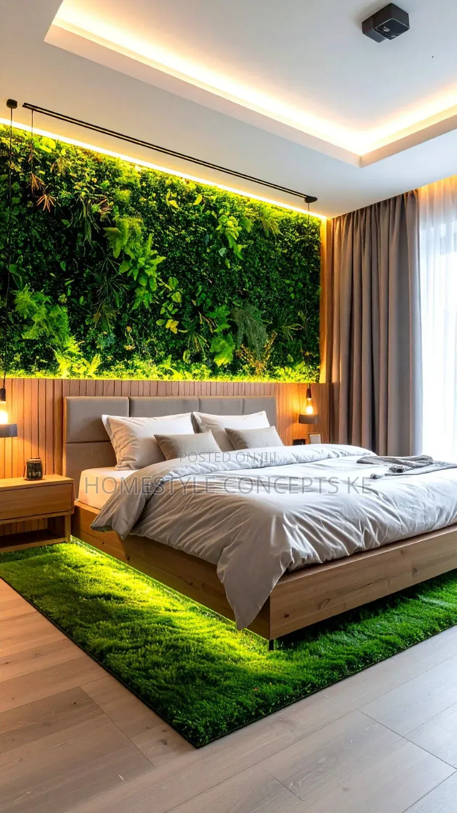 Vertical Green Flower Grass Wall Backdrops Decoration Design