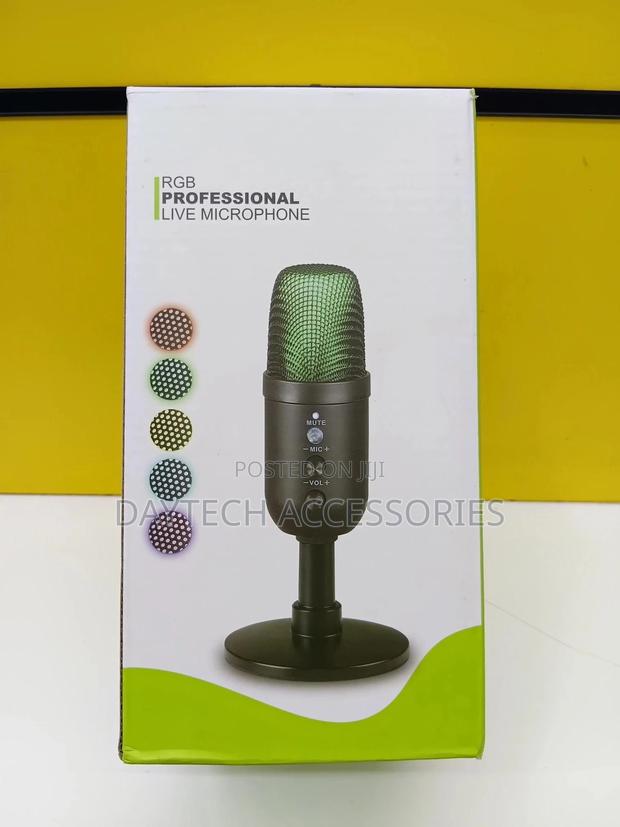 Plug-and-Play Usb Wired Desktop Condenser Microphone With RGB