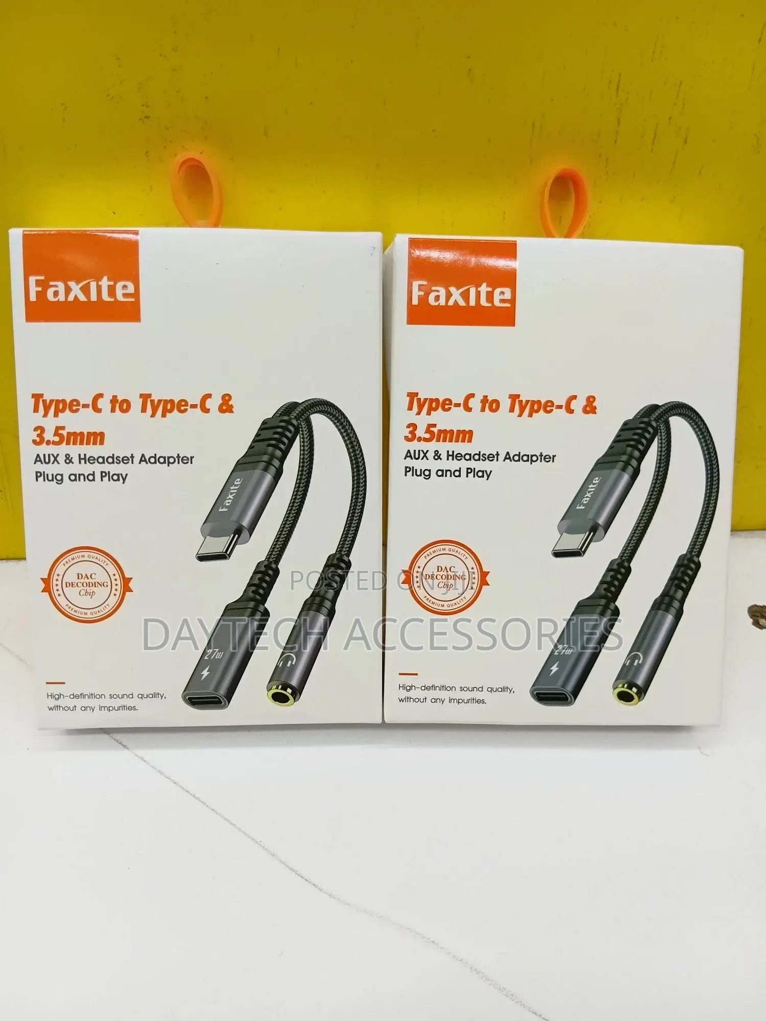 This Is a Faxite Type-C to Type-C 3.5mm Aux Headset Adapter.