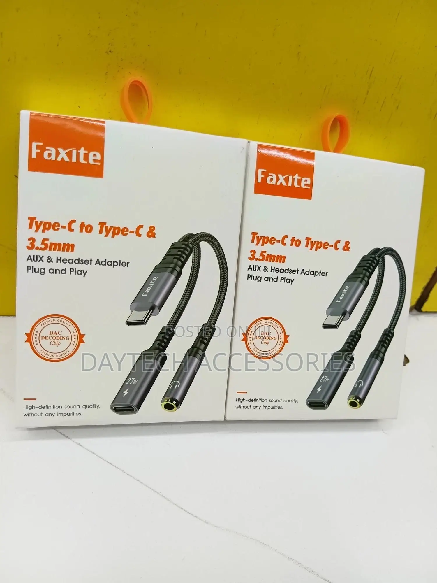 This Is a Faxite Type-C to Type-C 3.5mm Aux Headset Adapter.