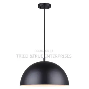 1-Light Rod Pendant in a Matte Black Finish With a Black Fabric Cord