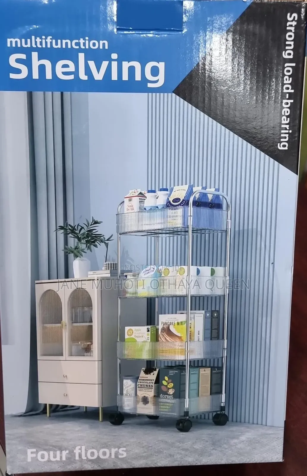 4 Floors Multifunctional Shelving Trolley Rack