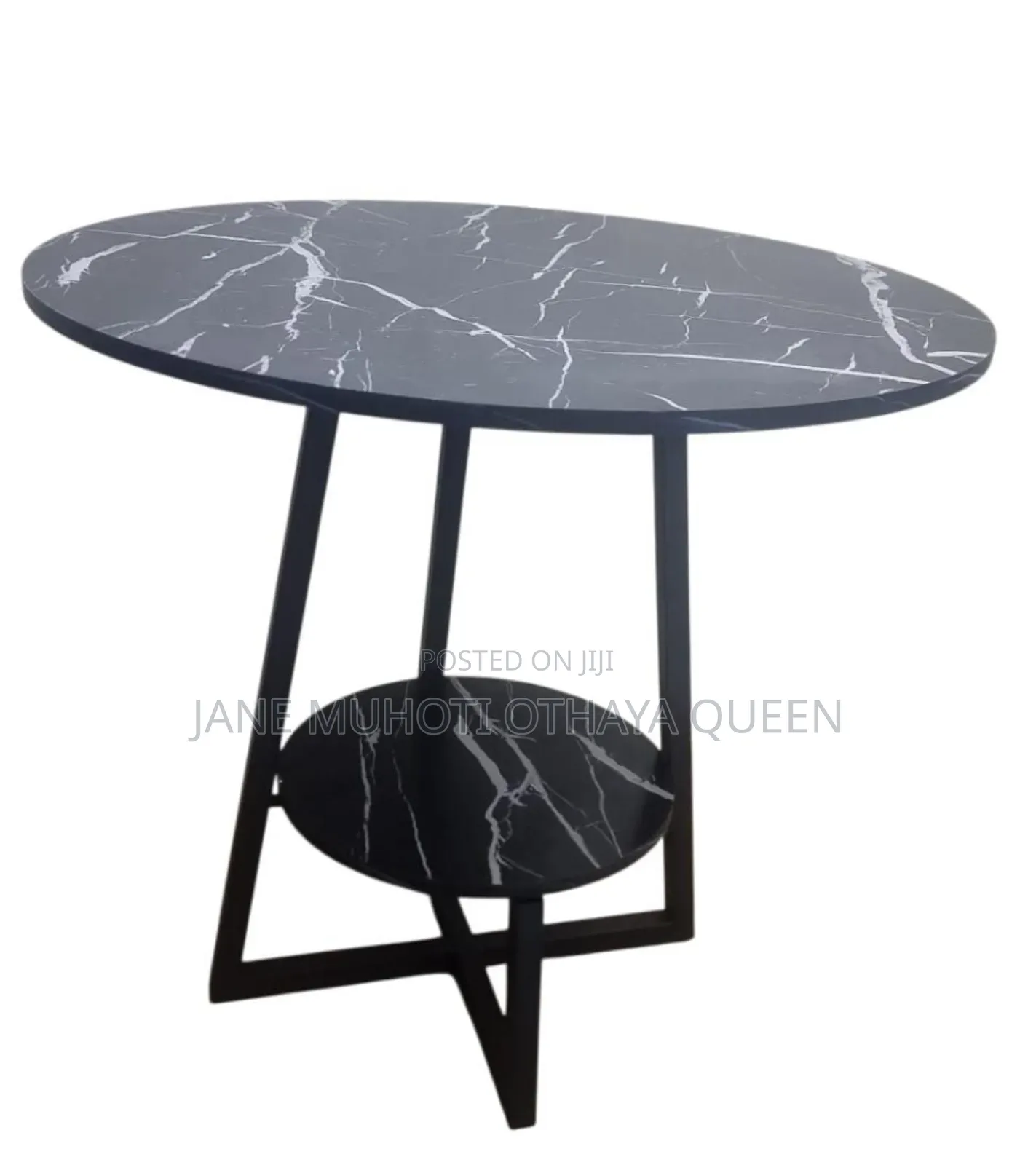 2 Layer Round 3 Legged Metal Frame Table