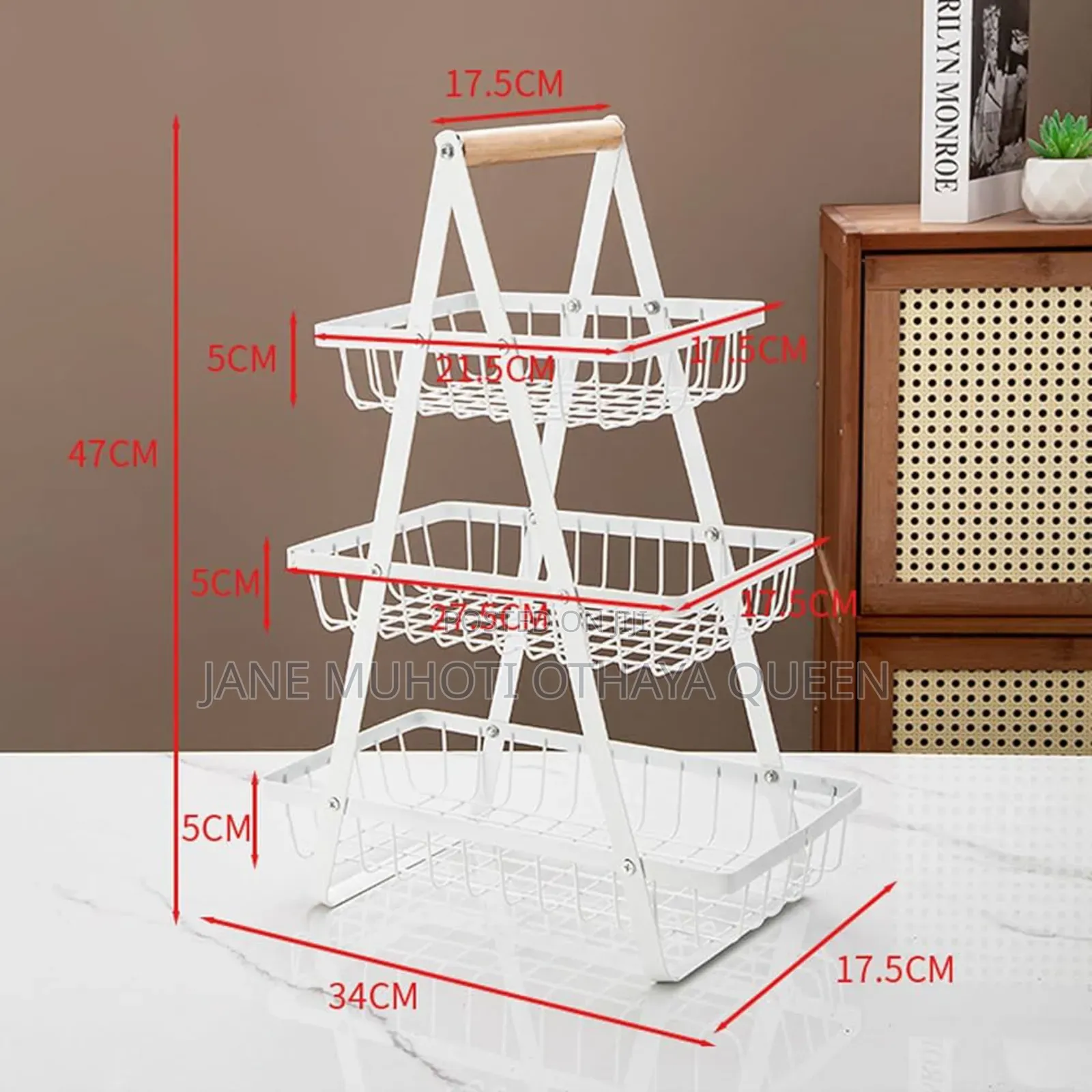 Versatile Space Metallic 3 Layer Triangular Fruit Rack *