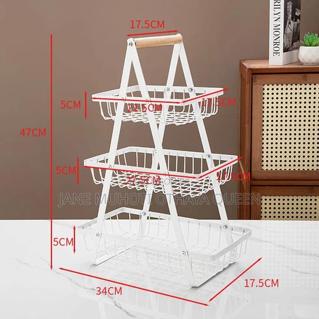 Versatile Space Metallic 3 Layer Triangular Fruit Rack * - thumbnail 2