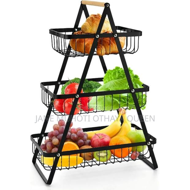 Versatile Space Metallic 3 Layer Triangular Fruit Rack * - thumbnail 3