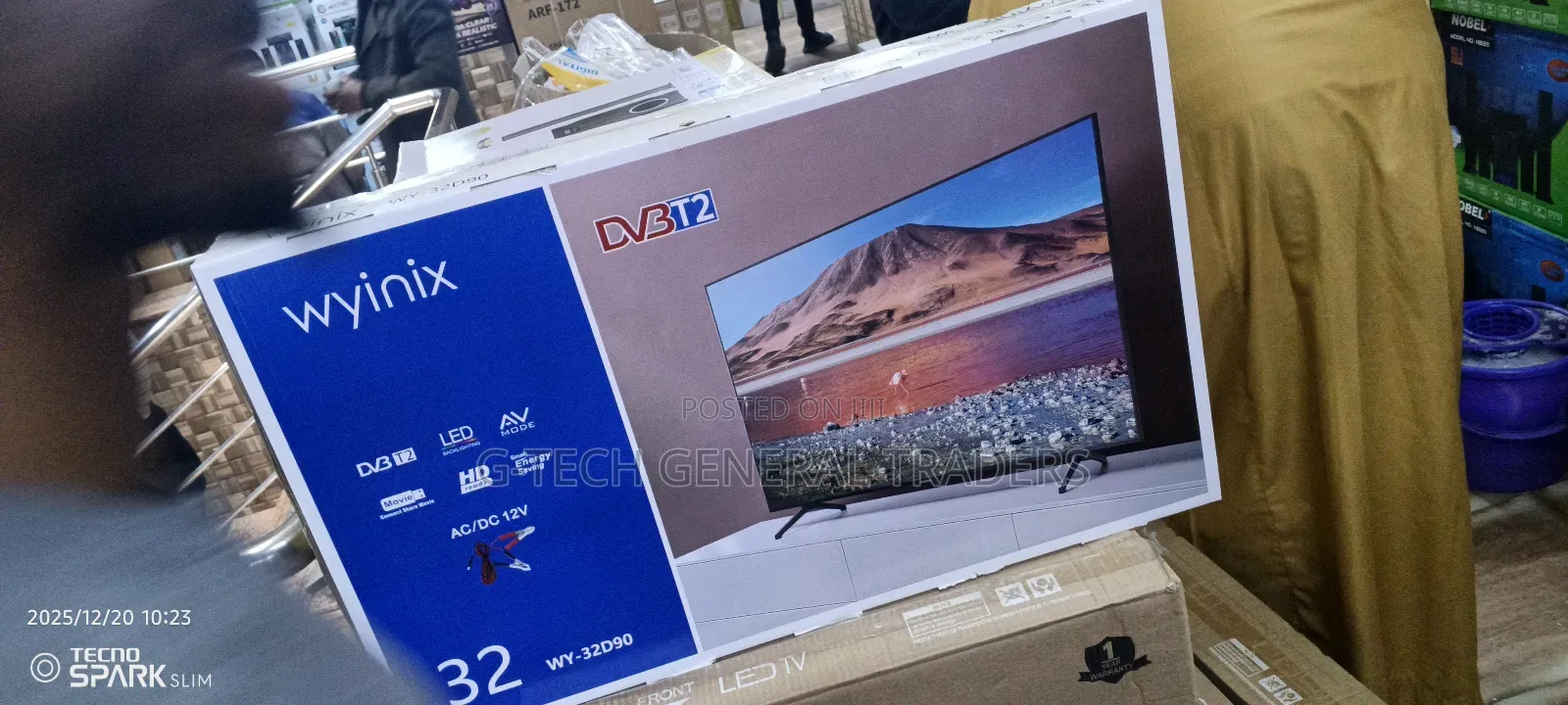 Wyinix 32inch Ac/Dc Digital Led Frameless Tv,Free Channels