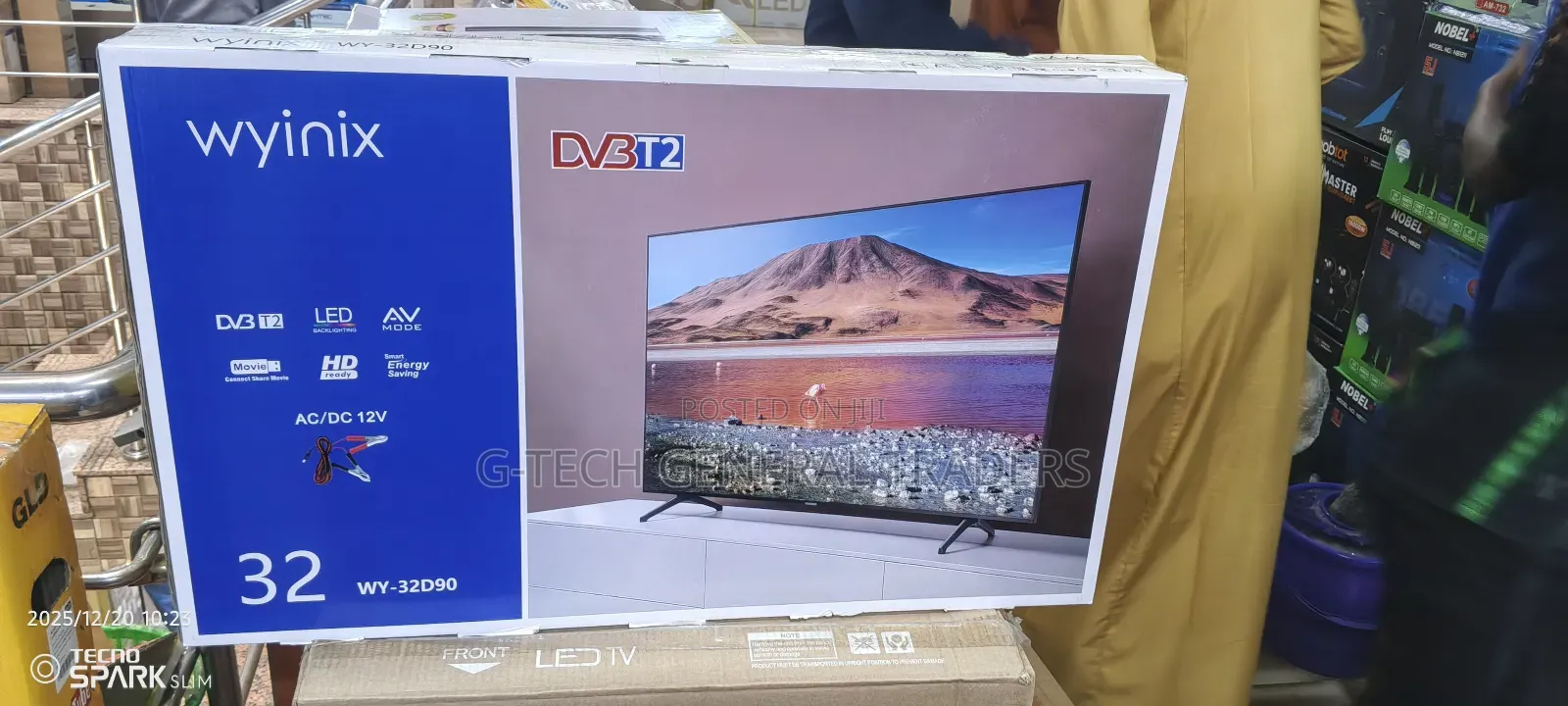 Wyinix 32inch Ac/Dc Digital Led Frameless Tv,Free Channels