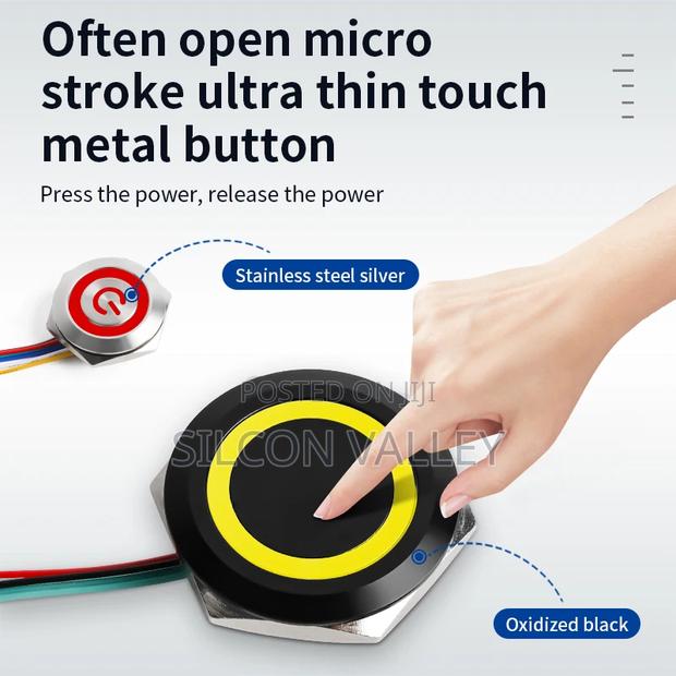 Short Body Waterproof Push Button Momentary Metal Switch - thumbnail 2