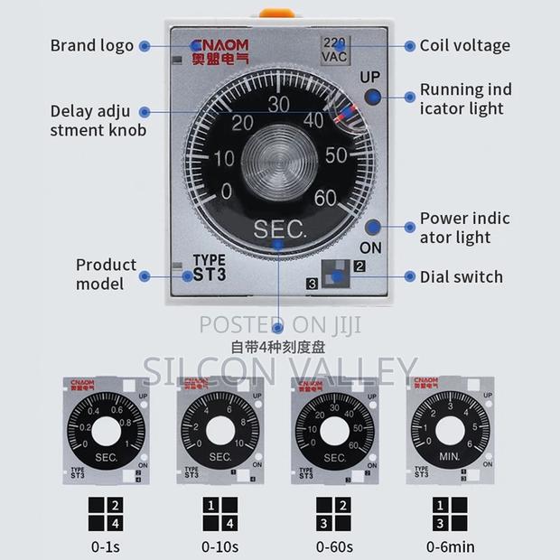 Multifunctional Time Delay Relay With Ac Power Supply With Base Socket - thumbnail 2