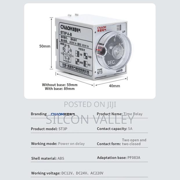 Multifunctional Time Delay Relay With Ac Power Supply With Base Socket - thumbnail 3