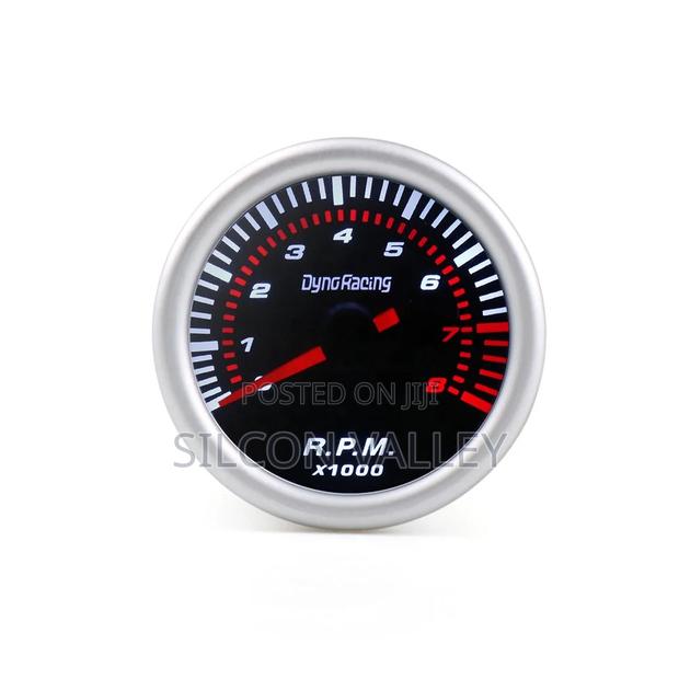 Universal 2'' 52mm Cartachometer Smoke Lens White Led 0-8000 RPM Gauge