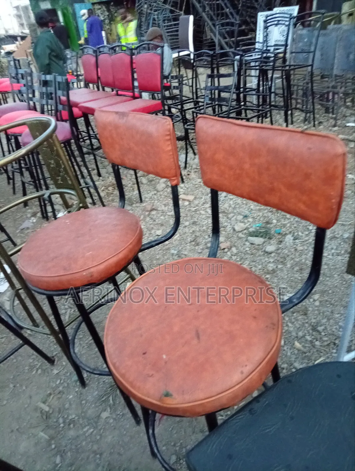 Brown Foamed Hotel and Bar Chairs