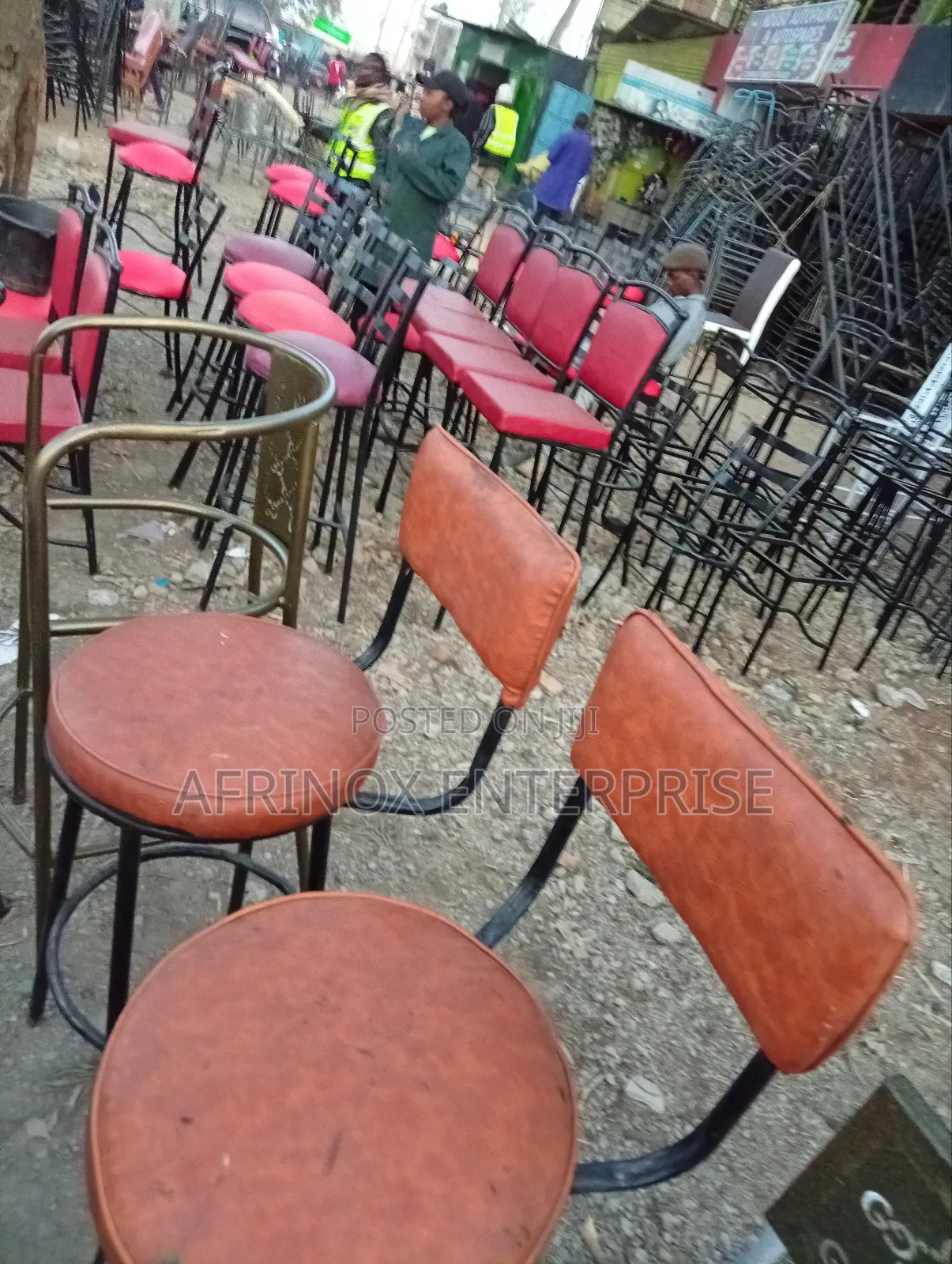 Brown Foamed Hotel and Bar Chairs