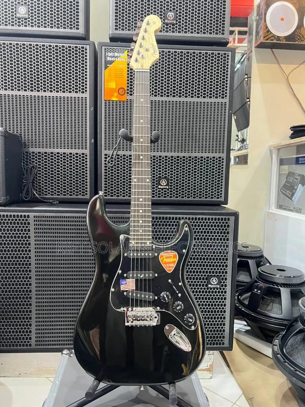 Sleek Black Rhythm Fender Classic Guitar - main view
