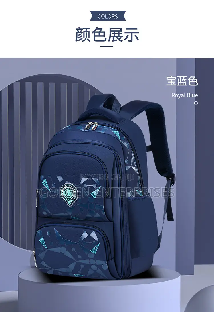 Navy Blue Quality Waterproof School Bag Grade 1-6