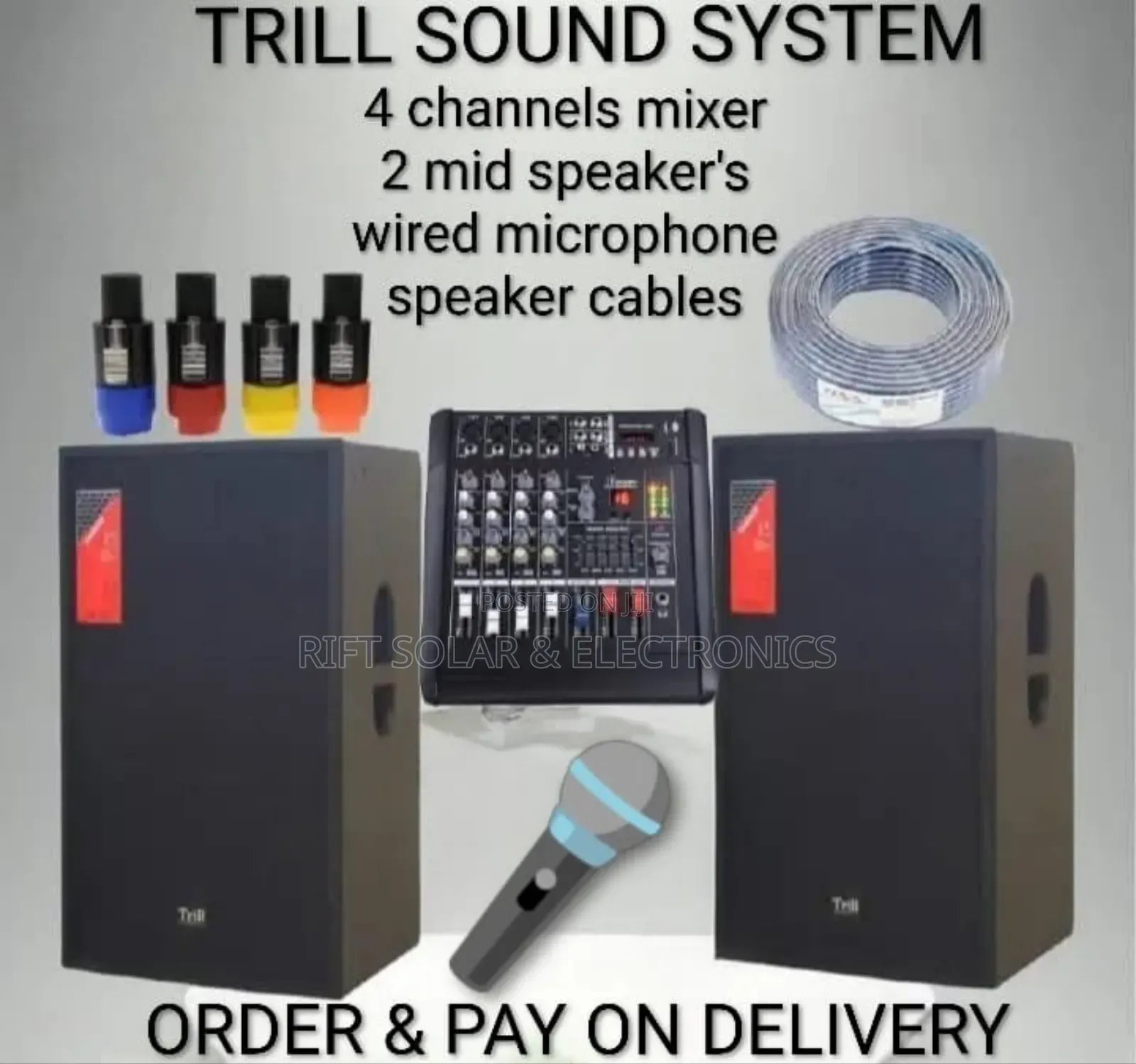 Trill Sound System -4 Channels Mixer -(2)Trill 15" Speaker Regulator