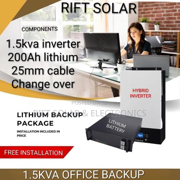 1.5kva Hybrid Inverter - 200ah Lithium Battery Office Backup Systems