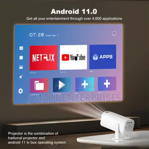 Projector With 2 Gamepads Android 11 Wifi6 Bt Home Theater Office
